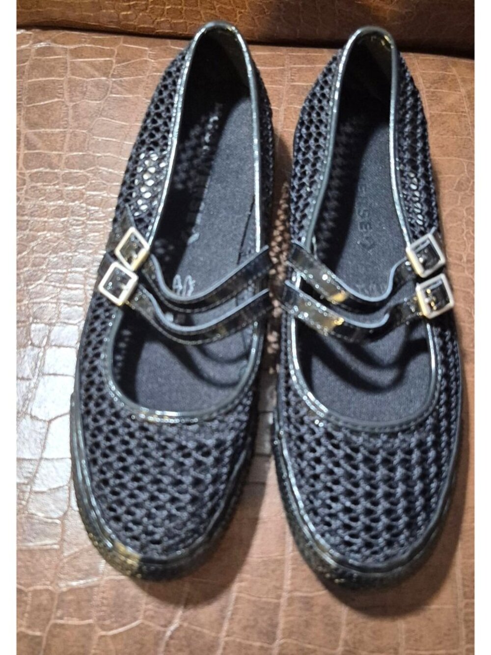 Converse All Star Black Mesh MaryJane Ballet Round Toe Flats, Size 10 NWOB